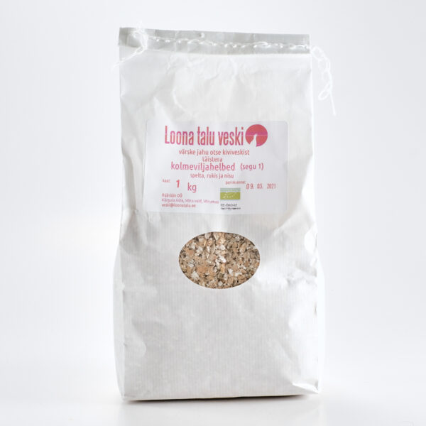 Kolmeviljahelbed (rukis, spelta, nisu) 1 kg Loona Talu